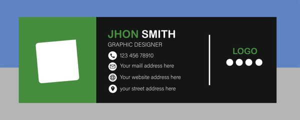 Corporate Email signature template or email footer and personal social media cover templates with an author photo place creative modern layout design