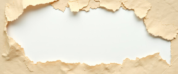 Fototapeta premium Torn Paper Frame with White Background