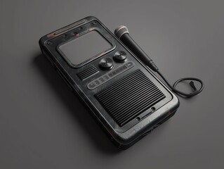 Obraz premium A 3D render of a highend dictaphone with external mic support