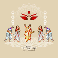 Happy Durga puja and Navratri cultural Indian festival background