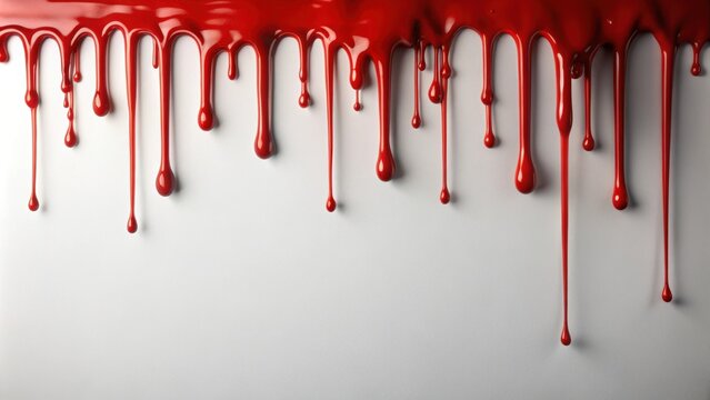 Red paint dripping down a white surface , paint, red, drip, dripping, flow, liquid, splatter, abstract, background