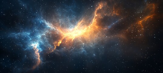 dark, cosmic nebula background with swirling colors and a large text space