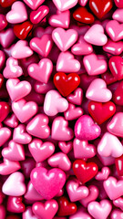 Pink and Red Hearts Background