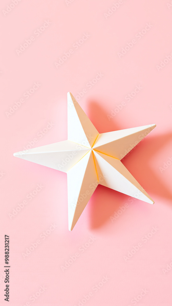 Canvas Prints Minimalist White Star on Pink Background