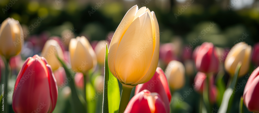 Poster Close Up of a Single Yellow Tulip