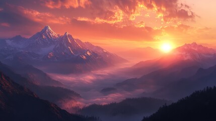 Majestic Mountain Sunset