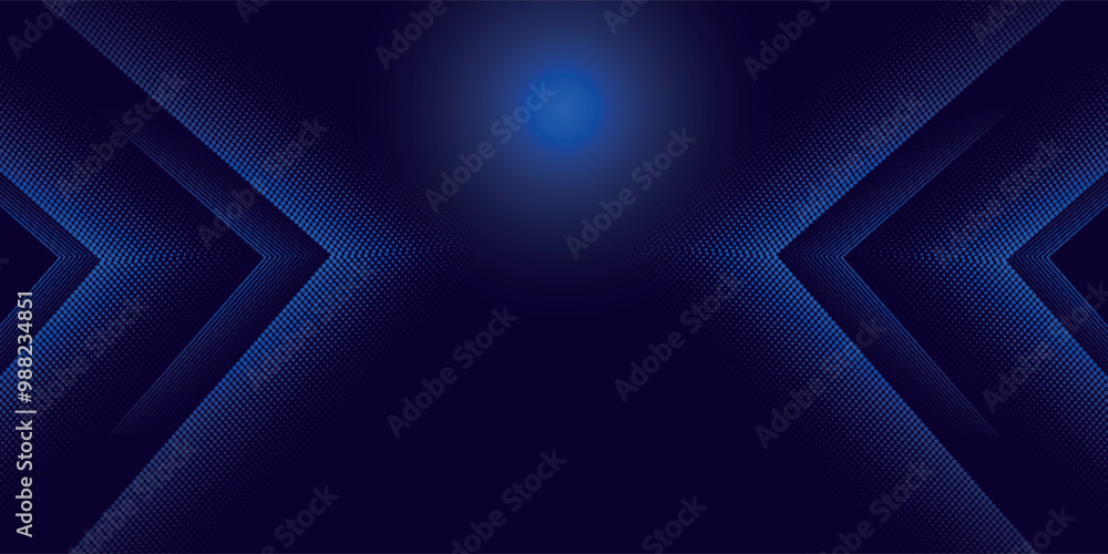 Poster digital halftone arrows pointing to the center. abstract technology background. hi-tech business pre