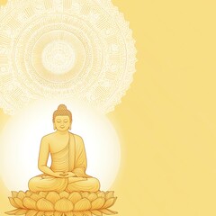 Fototapeta premium buddha purnima vesak background with copy space