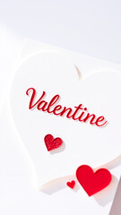Valentine's Day Card with Red Hearts