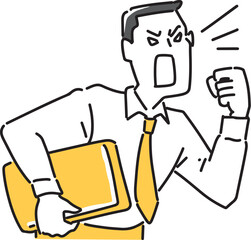 怒り叫ぶ男性社員