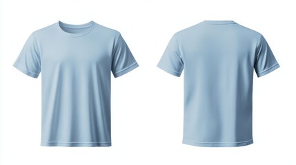 Fototapeta premium Light blue t-shirt mockup. T-shirt front and back template