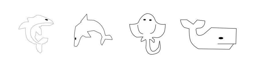 Fish icons set. vector