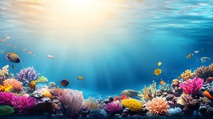 Obraz premium Vibrant coral reef underwater ecosystem