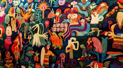 Obraz premium Vibrant mural with diverse artistic expressions