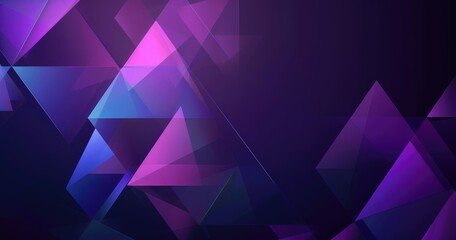 Obraz premium Abstract geometric background with colorful triangles in shades of purple and blue.