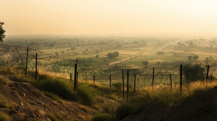 misty morning in the field
