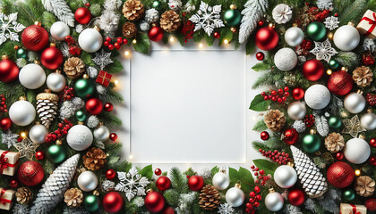 クリスマスの背景とオーナメント装飾の白4