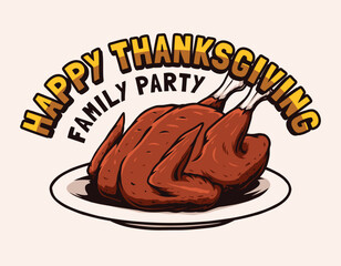 Happy thanksgiving party vector design