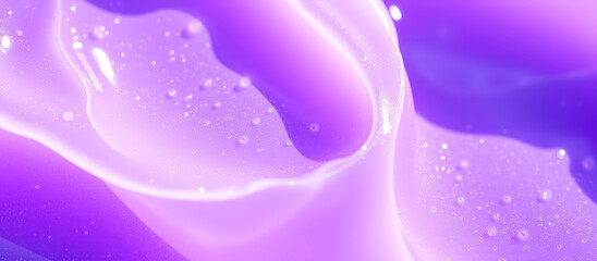 Abstract Purple Liquid Background with Water Droplets