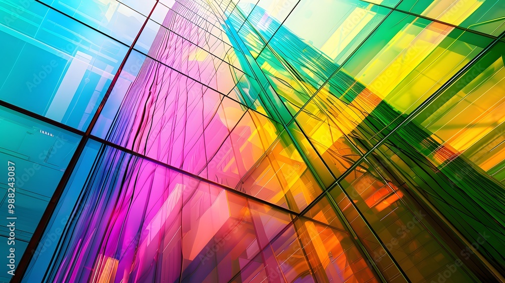 Poster color rendering index (cri) diagram: design a technical diagram that explores how neon lighting adju