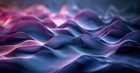 Abstract waves with smooth gradients in shades of blue and purple.