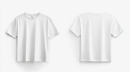 White t-shirt mockup. T-shirt front and back template