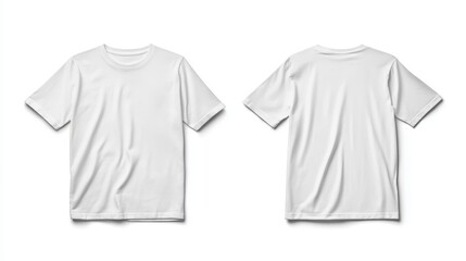 White t-shirt mockup. T-shirt front and back template