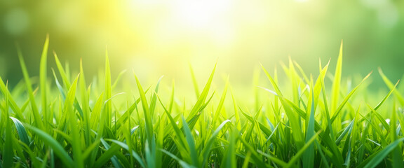 Fresh Green Grass in Sunlight