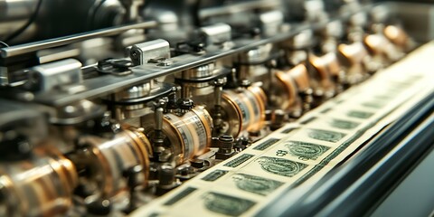 Fototapeta premium banknote production facility machinery 
