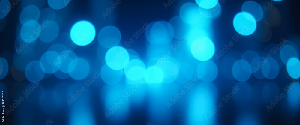 Wall mural Abstract Blue Bokeh Background