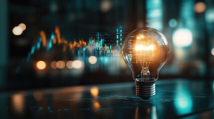 Fototapeta premium Light Bulb Symbolizing Inspiration, Innovation, and Education