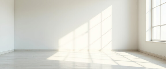 White Room With Sun Rays Shining Through Window