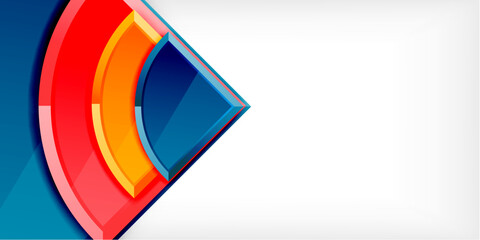 Abstract background - circles and round triangles with 3d effect. Vector Illustration For Wallpaper, Banner, Background, Card, Book Illustration, landing page