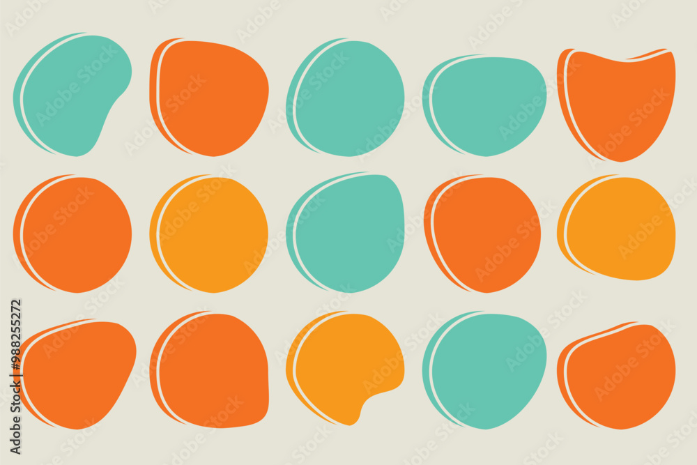 Poster blob shape set. liquid irregular blob shape set. vector illustration.