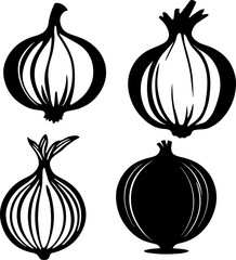 Onion silhouette vector