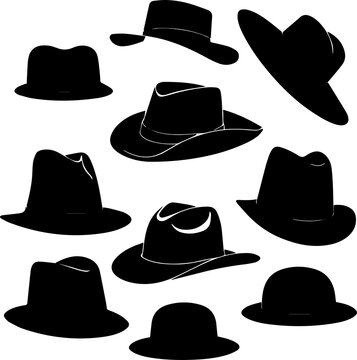 Hat silhouette vector