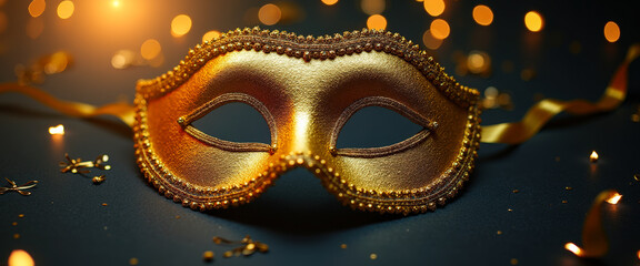 Golden Venetian Masquerade Mask