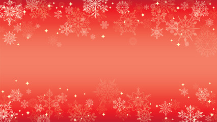 雪の結晶が美しい背景用ベクターイラスト（赤系グラデーション）