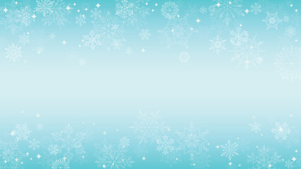 雪の結晶が美しい背景用ベクターイラスト（水系グラデーション）