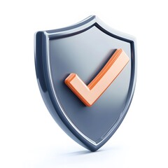 3D shield protection icon with check for online payment on white background concept, user account for 3d security with payment protection on isolated vector render background