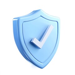 3D shield protection icon with check for online payment on white background concept, user account for 3d security with payment protection on isolated vector render background