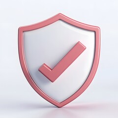 3D shield protection icon with check for online payment on white background concept, user account for 3d security with payment protection on isolated vector render background