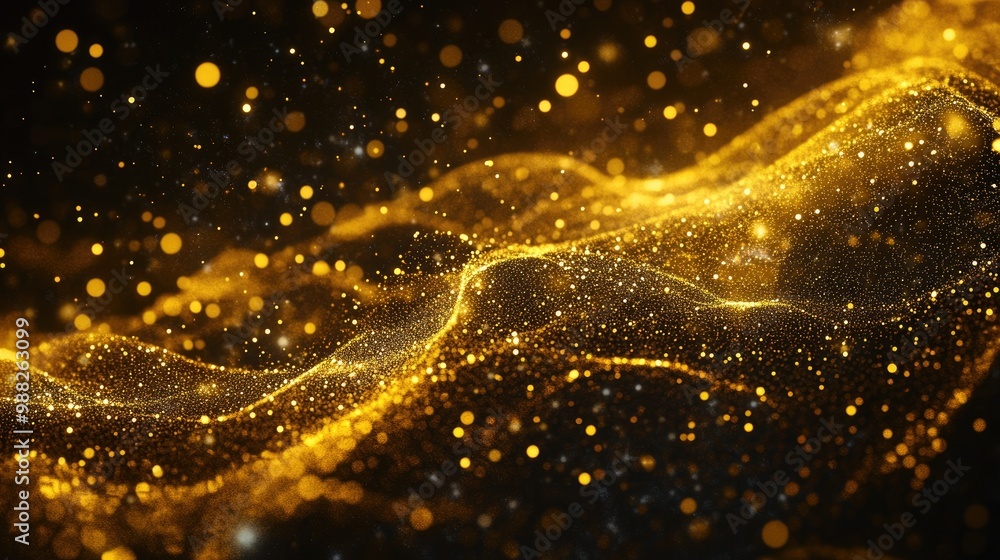 Aufkleber golden particle texture abstract design for graphic poster or presentation background