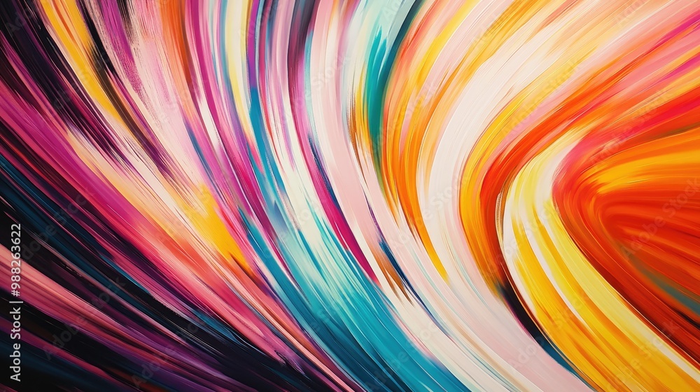 Aufkleber vibrant converging lines create an abstract colorful background at the top center