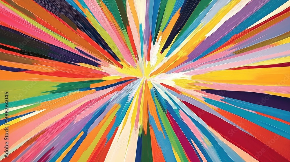 Aufkleber vibrant converging lines create an abstract colorful background at the top center