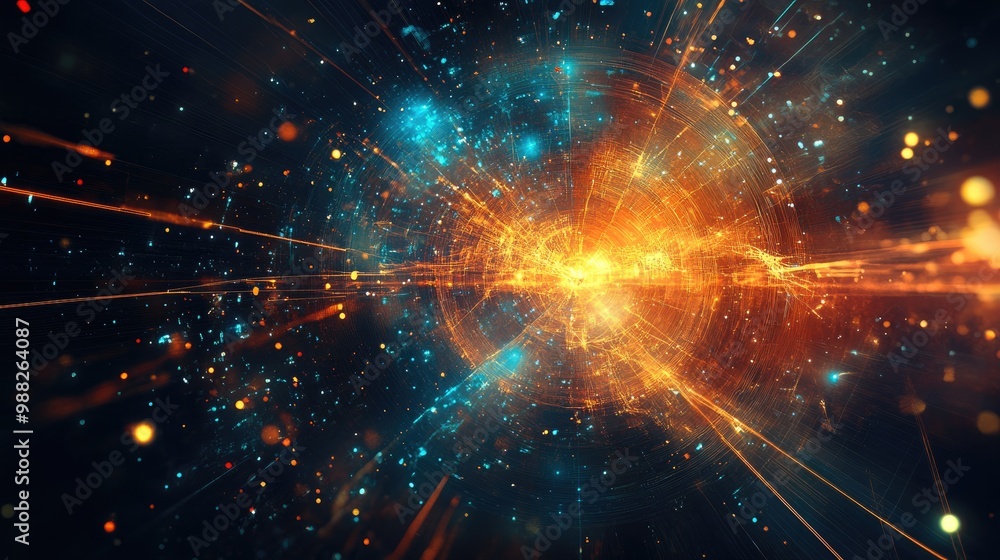 Aufkleber abstract digital space backdrop with enigmatic elements