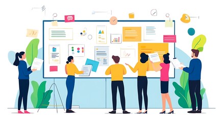 A creative team working on a new advertising campaign in a stylish, open-plan office