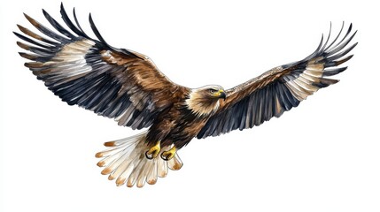 Fototapeta premium A large eagle is flying in the sky