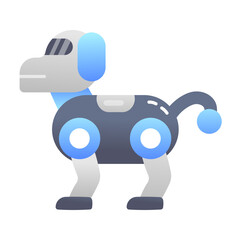 A flat icon of robot dog 