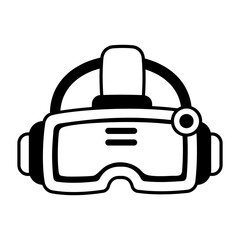 A glyph icon of vr glasses 